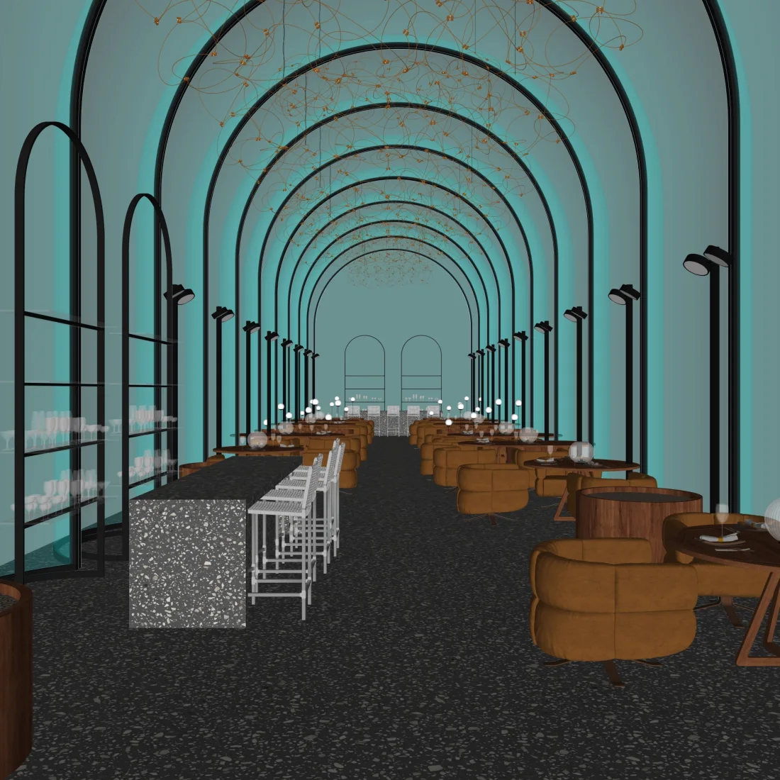 Salão de restaurante: modelagem no SketchUp