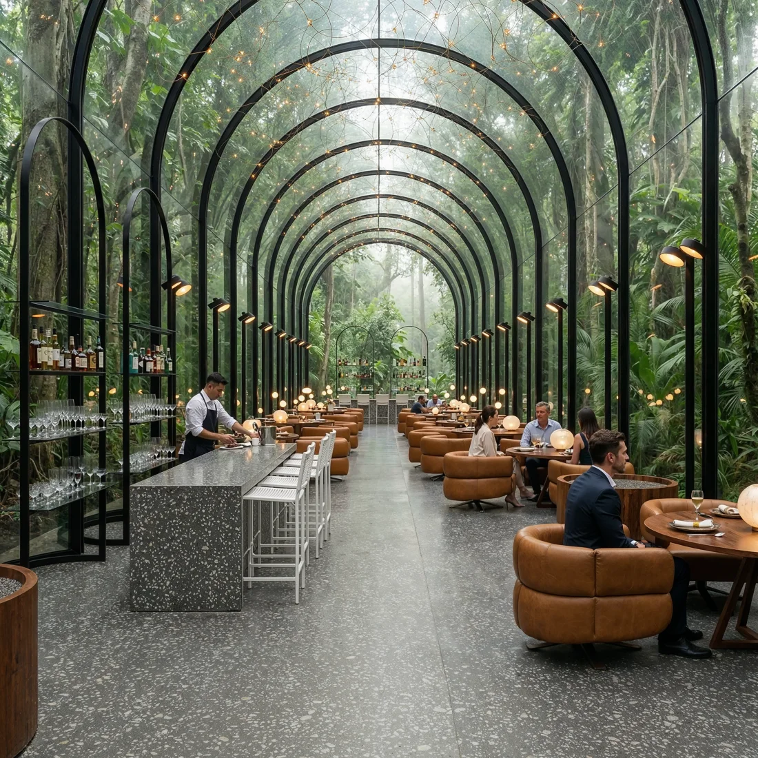 Salão de restaurante: render com IA